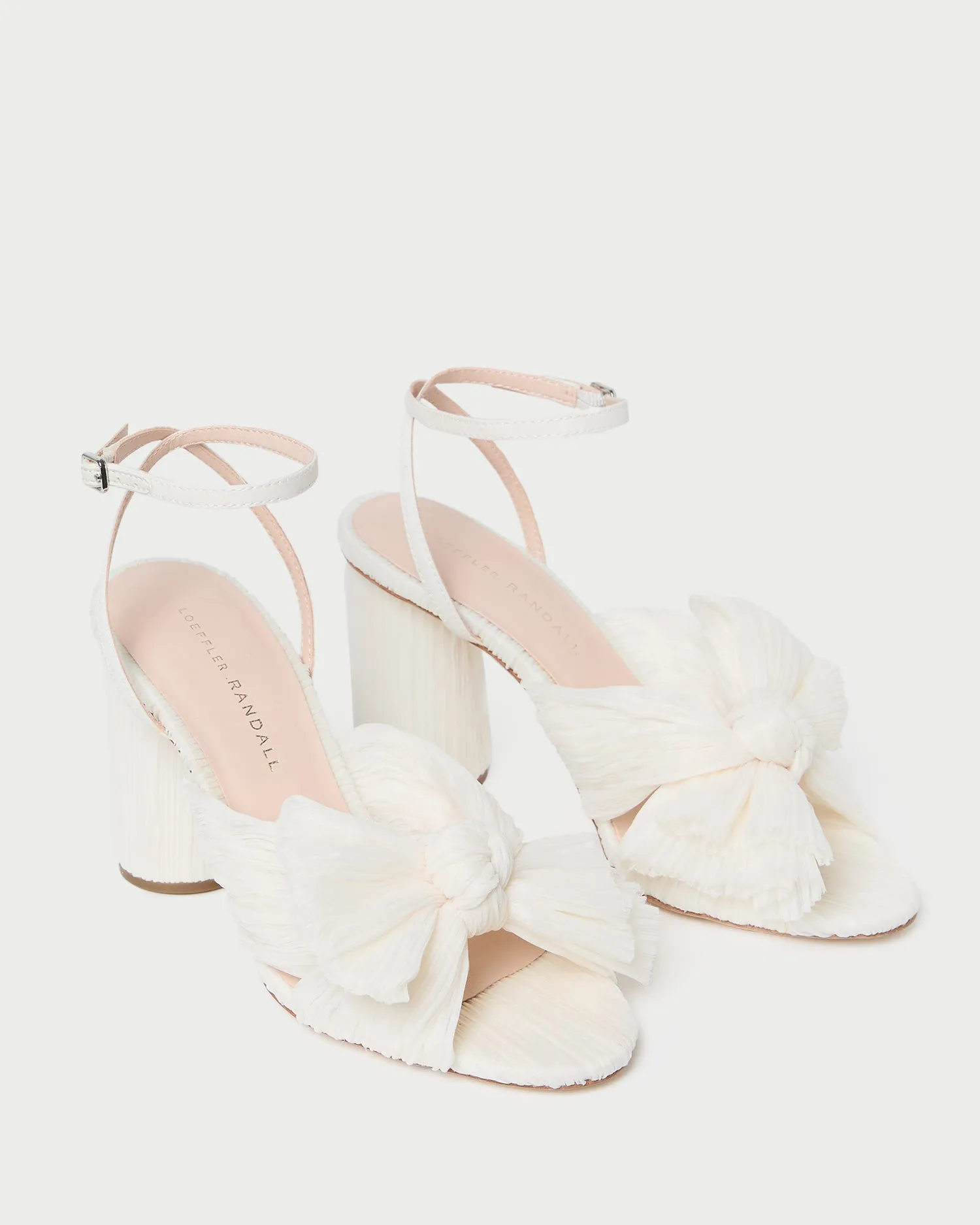 Camellia Pearl Pleated Bow Heel -LOEFFLER RANDALL