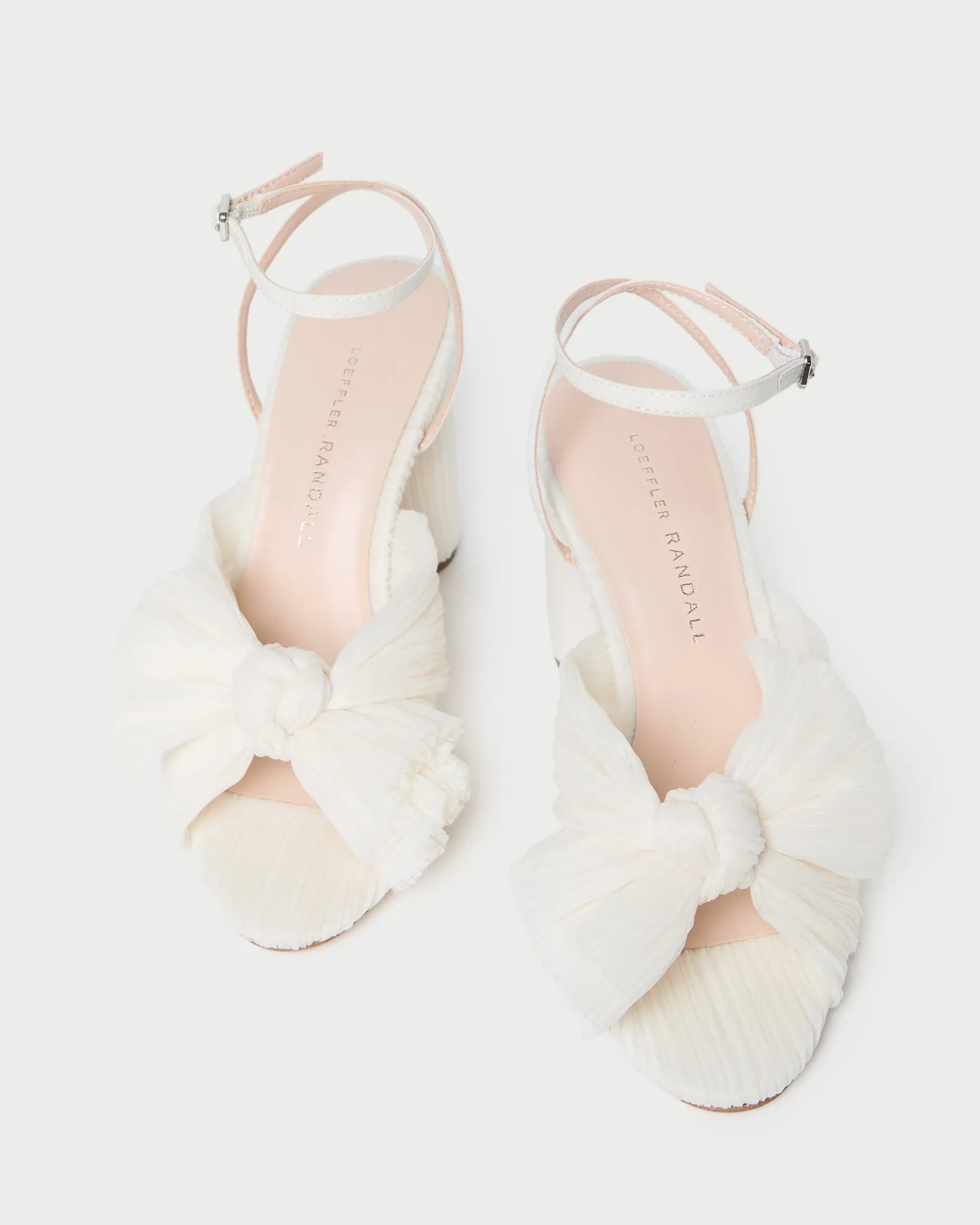 Camellia Pearl Pleated Bow Heel -LOEFFLER RANDALL