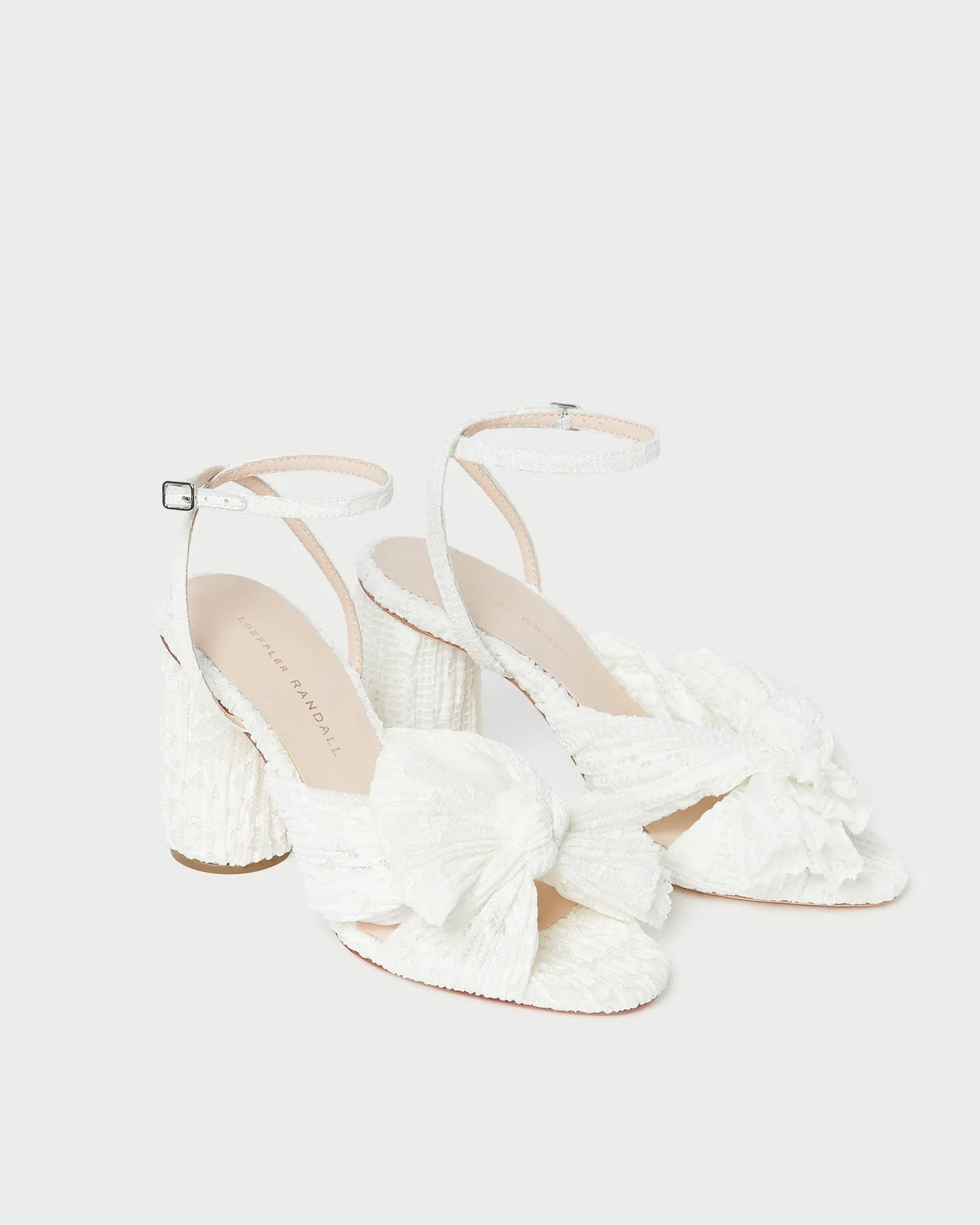 Camellia White Lace Bow Heel -LOEFFLER RANDALL