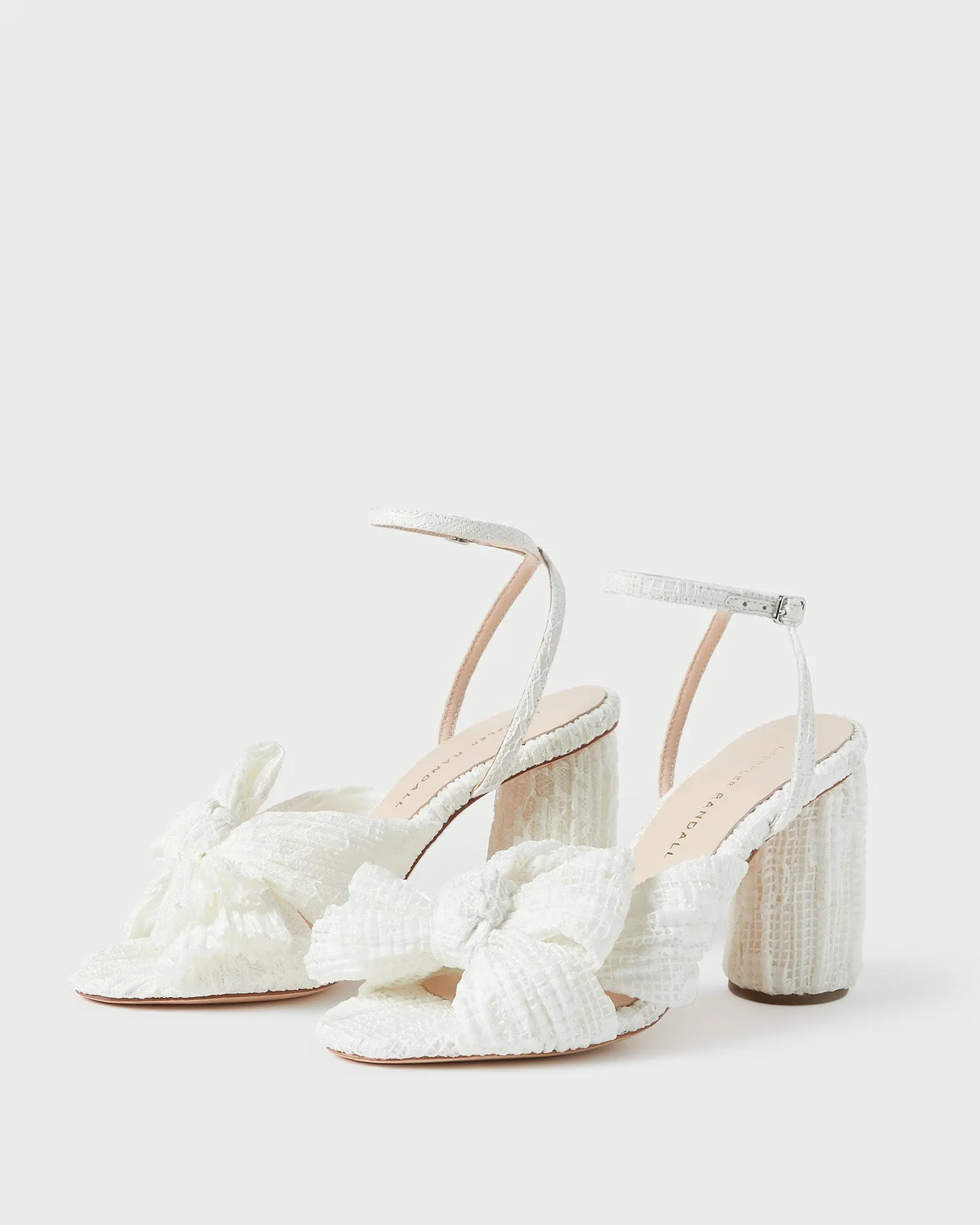 Camellia White Lace Bow Heel -LOEFFLER RANDALL