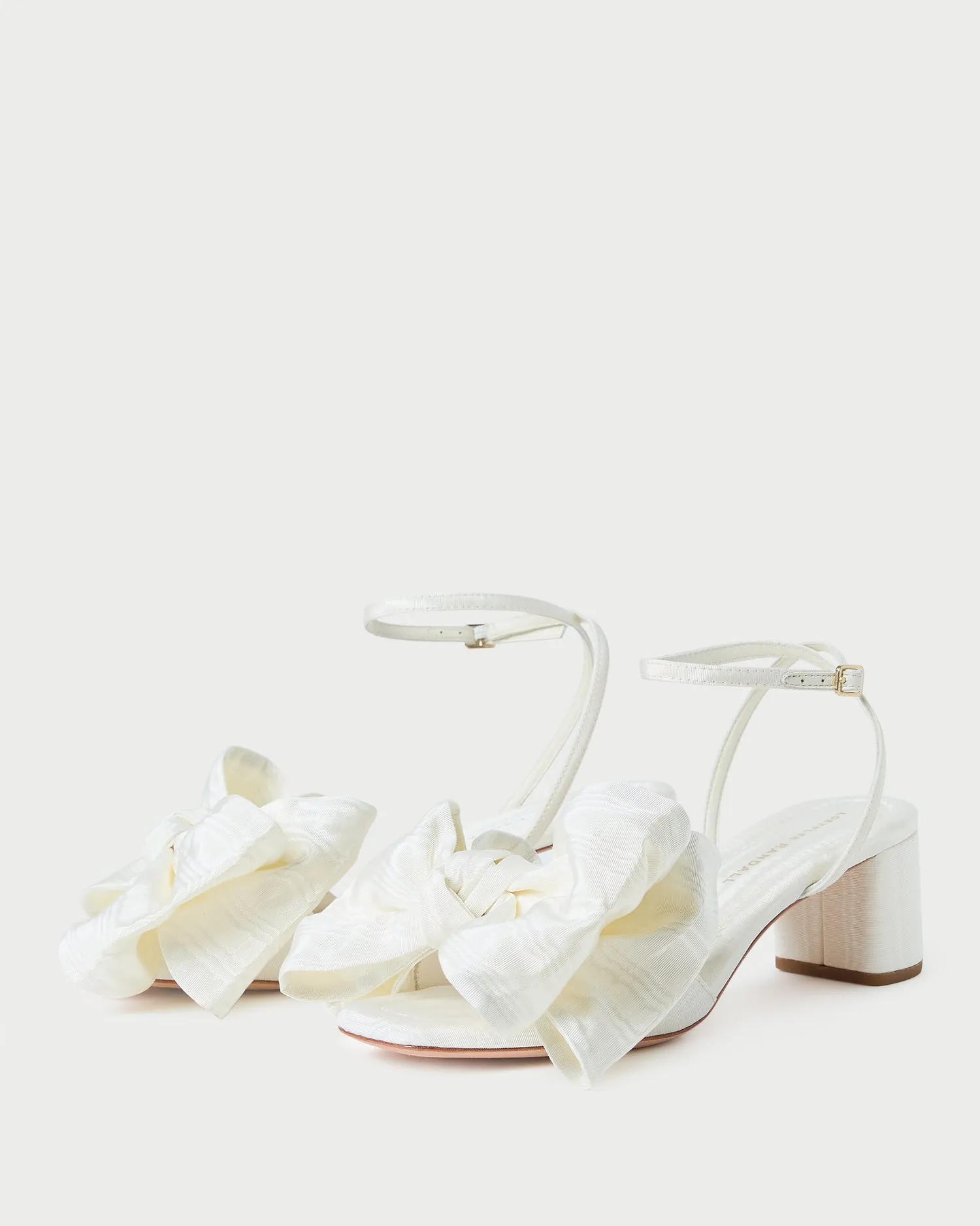 Carmen Cream Moiré Bow Sandal -LOEFFLER RANDALL