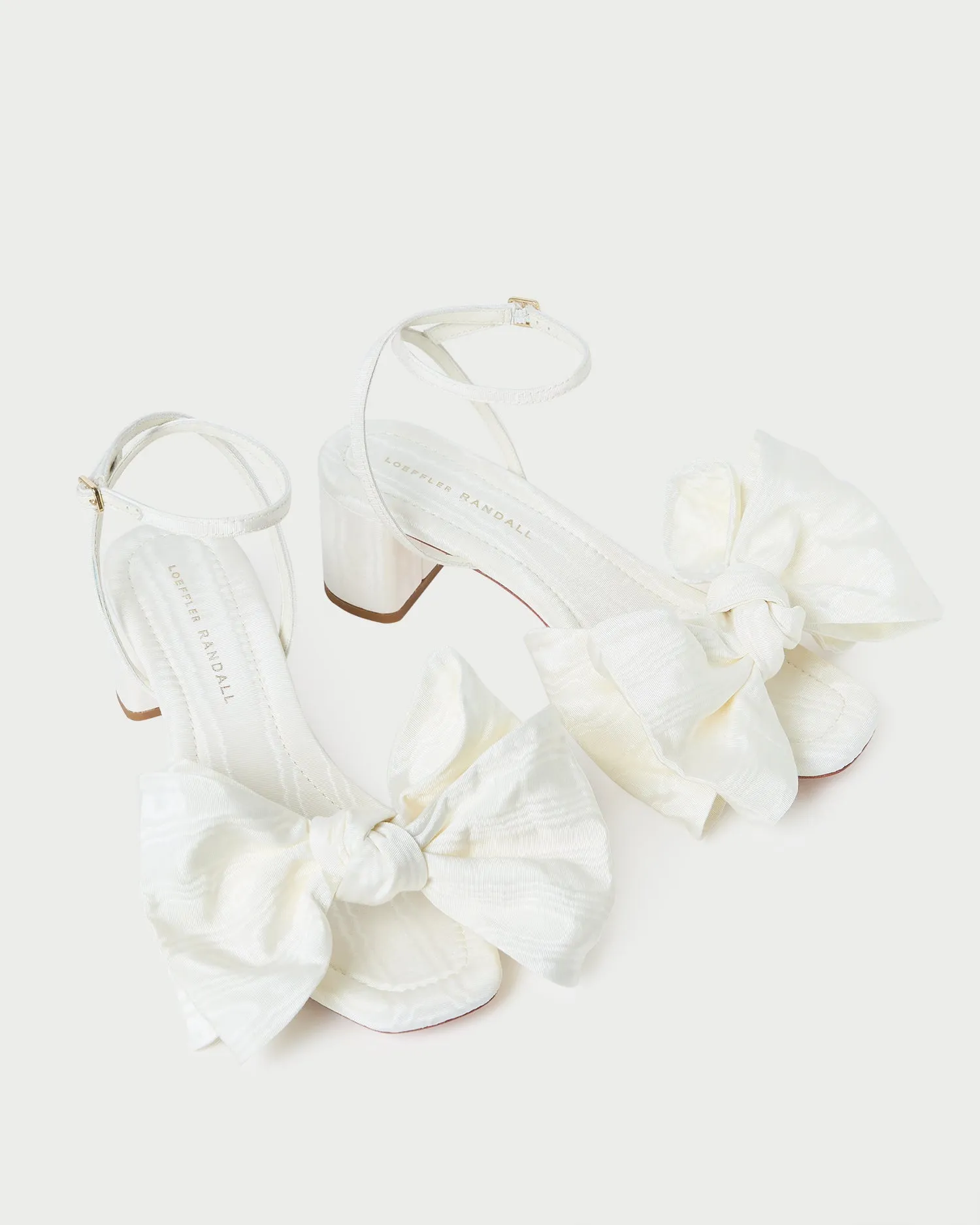 Carmen Cream Moiré Bow Sandal -LOEFFLER RANDALL