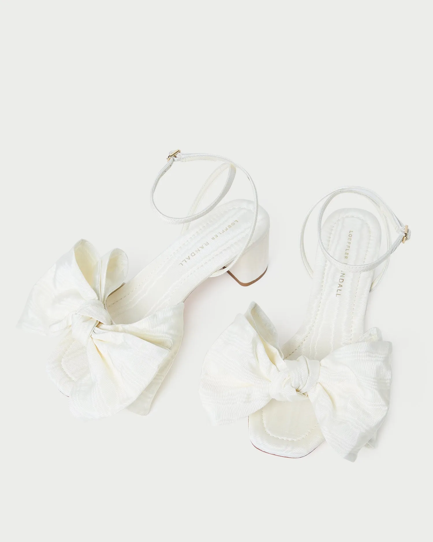 Carmen Cream Moiré Bow Sandal -LOEFFLER RANDALL