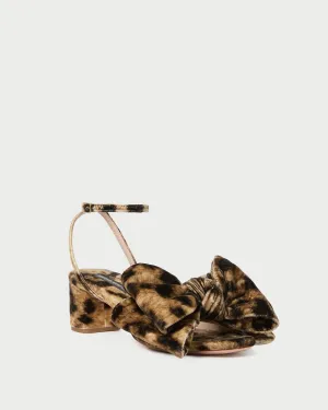 Carmen Leopard Velvet Bow Sandal -LOEFFLER RANDALL