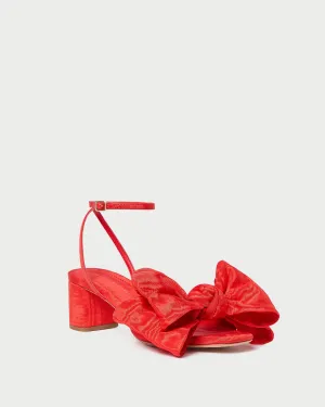 Carmen Red Moiré Bow Sandal -LOEFFLER RANDALL