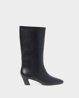 Cleo Black Leather Mid-Calf Boot -LOEFFLER RANDALL