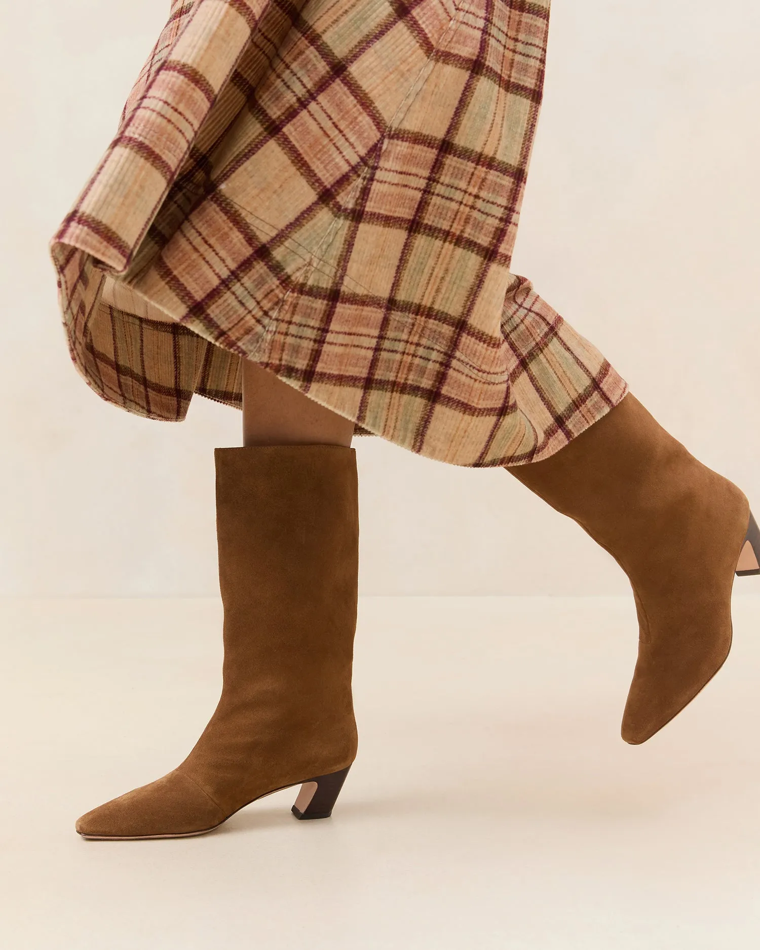 Cleo Cacao Suede Mid-Calf Boot -LOEFFLER RANDALL