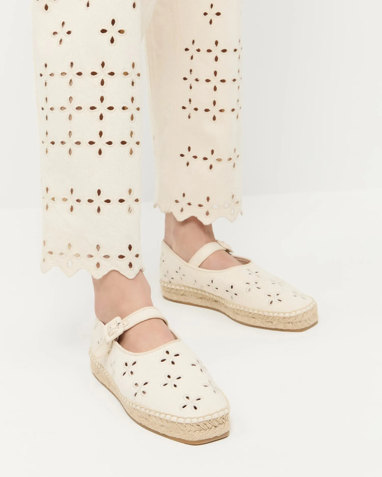 Clover Natural Embroidered Espadrille -LOEFFLER RANDALL
