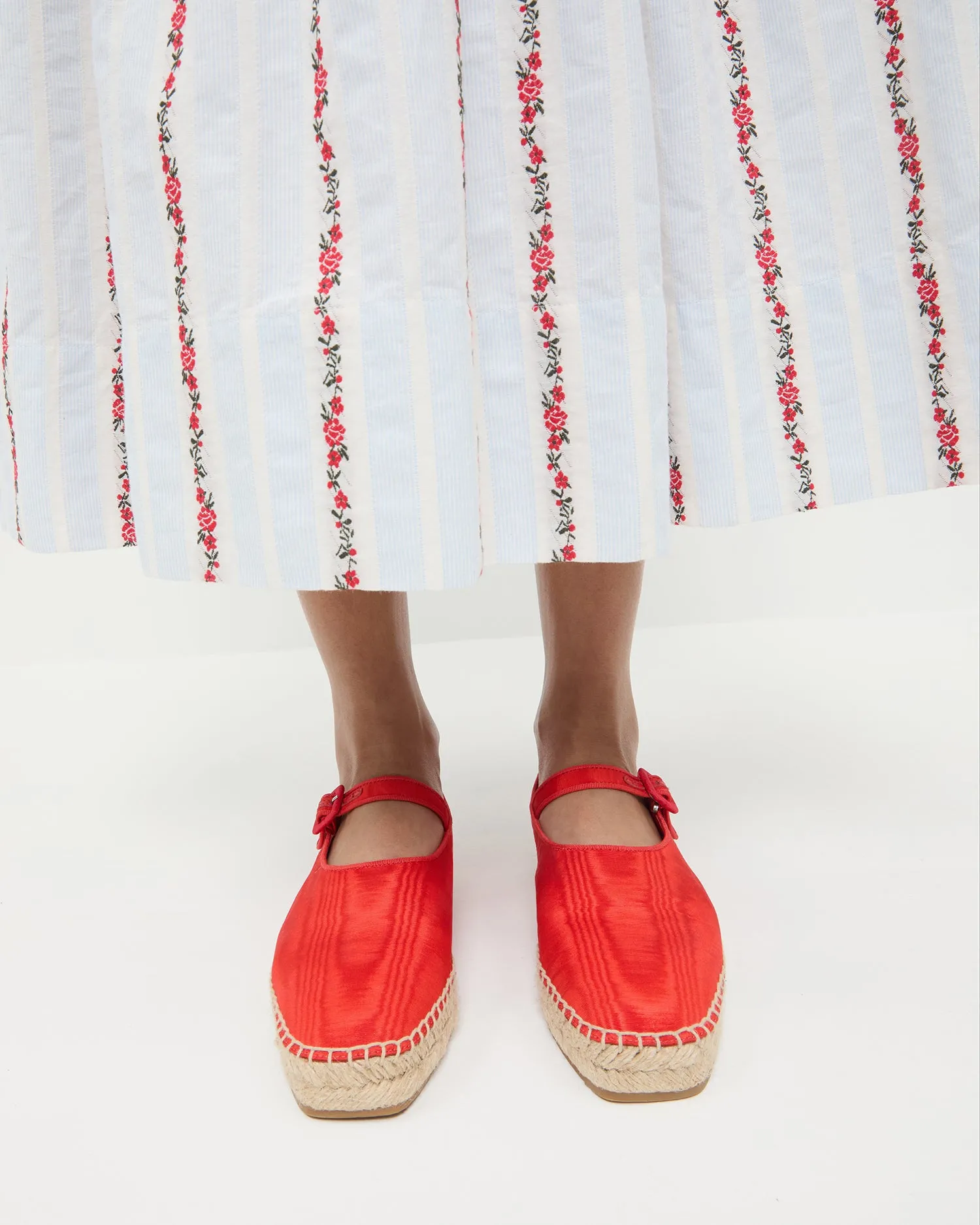 Clover Red Moiré Espadrille -LOEFFLER RANDALL