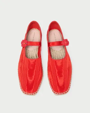 Clover Red Moiré Espadrille -LOEFFLER RANDALL