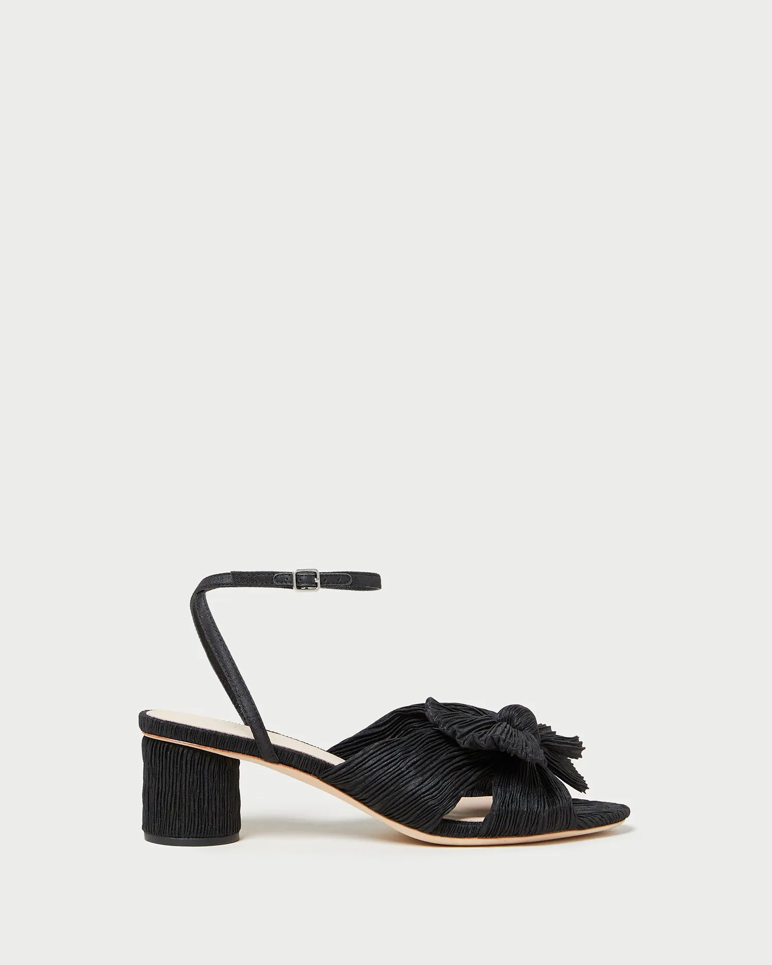Dahlia Black Pleated Bow Heel -LOEFFLER RANDALL