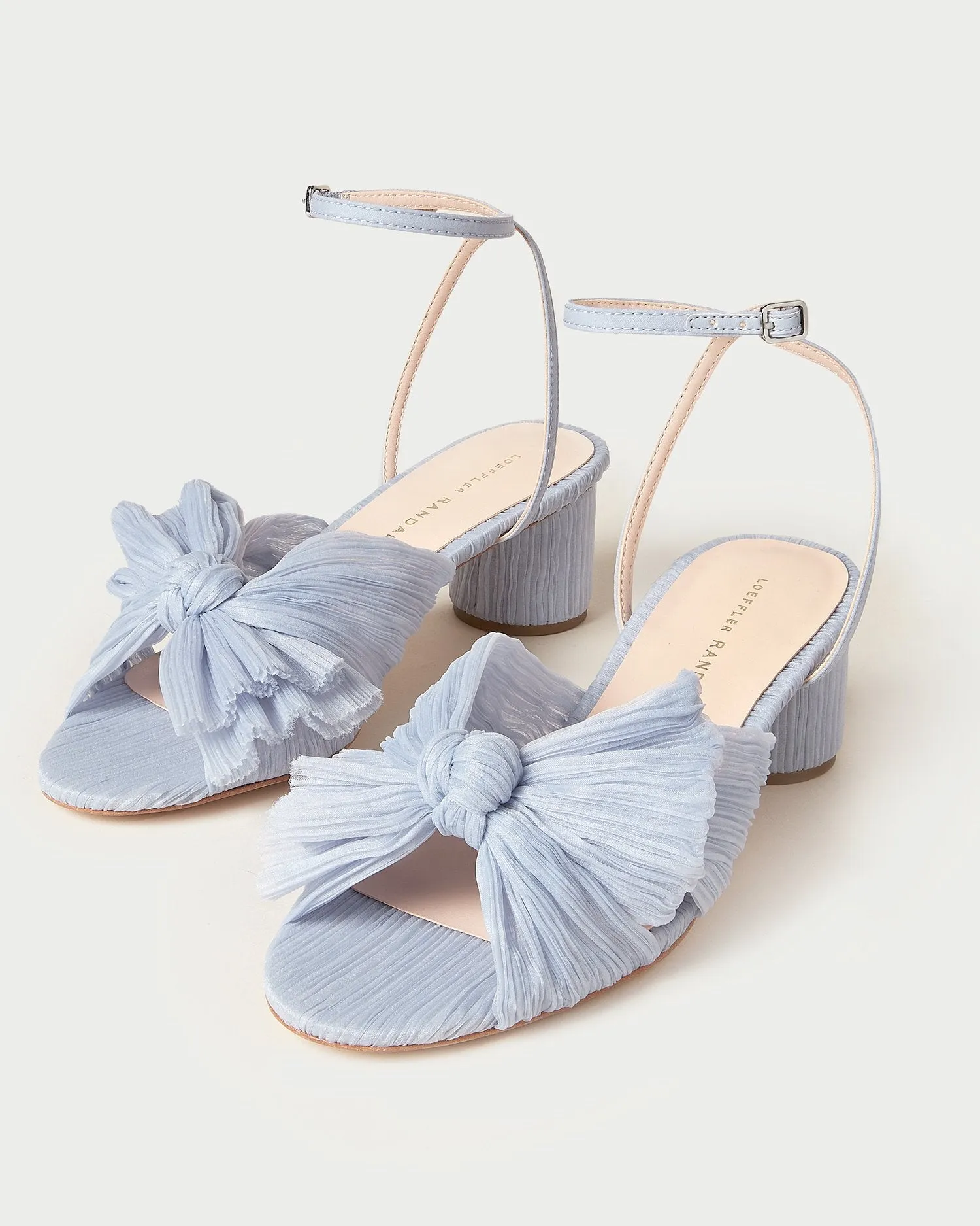 Dahlia Blue Pleated Bow Heel -LOEFFLER RANDALL
