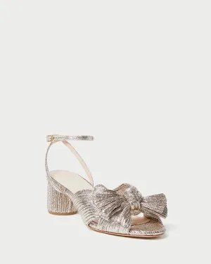 Dahlia Champagne Pleated Bow Heel -LOEFFLER RANDALL