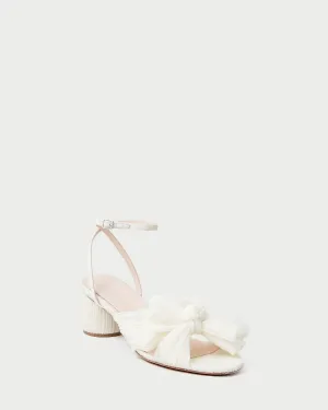 Dahlia Pearl Pleated Bow Heel -LOEFFLER RANDALL
