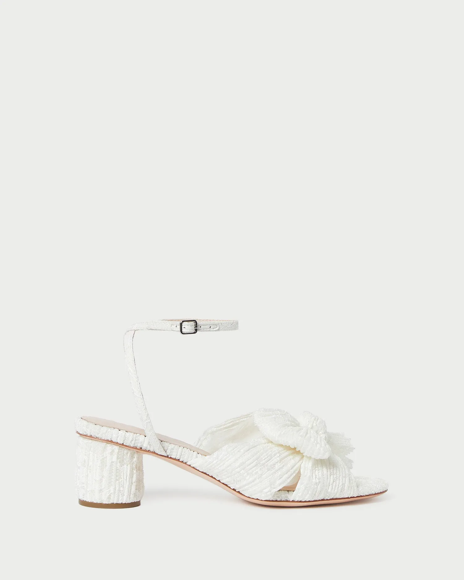 Dahlia White Lace Bow Heel -LOEFFLER RANDALL