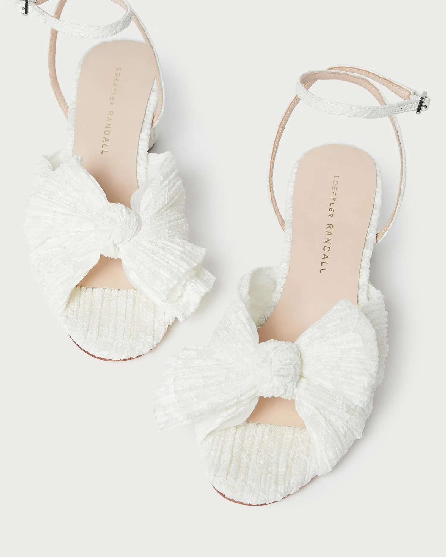 Dahlia White Lace Bow Heel -LOEFFLER RANDALL