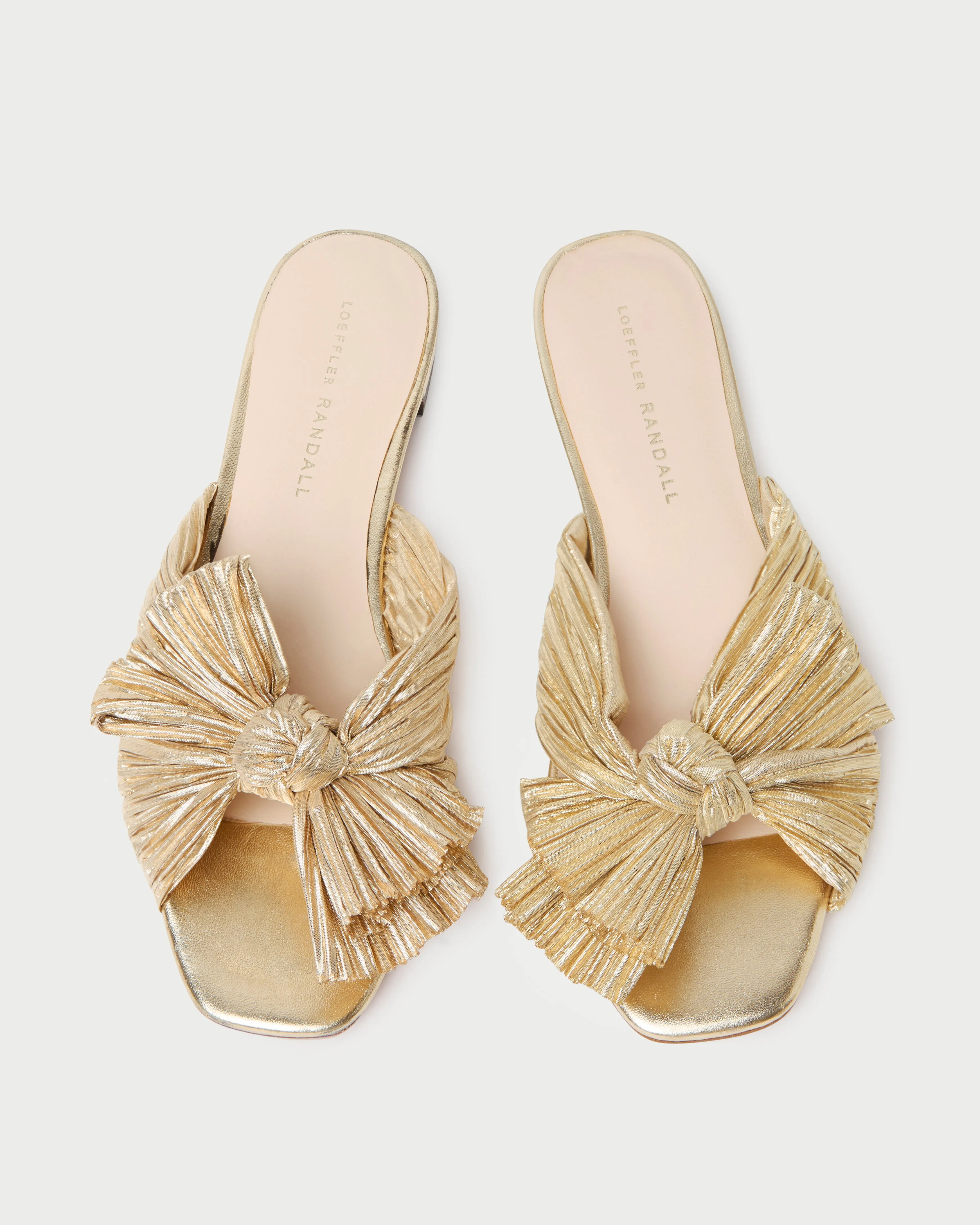 Daphne Gold Pleated Bow Slide -LOEFFLER RANDALL