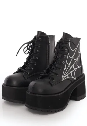 DemoniaCult - Ranger 105 Spider Web Embroidery - Girl Shoes