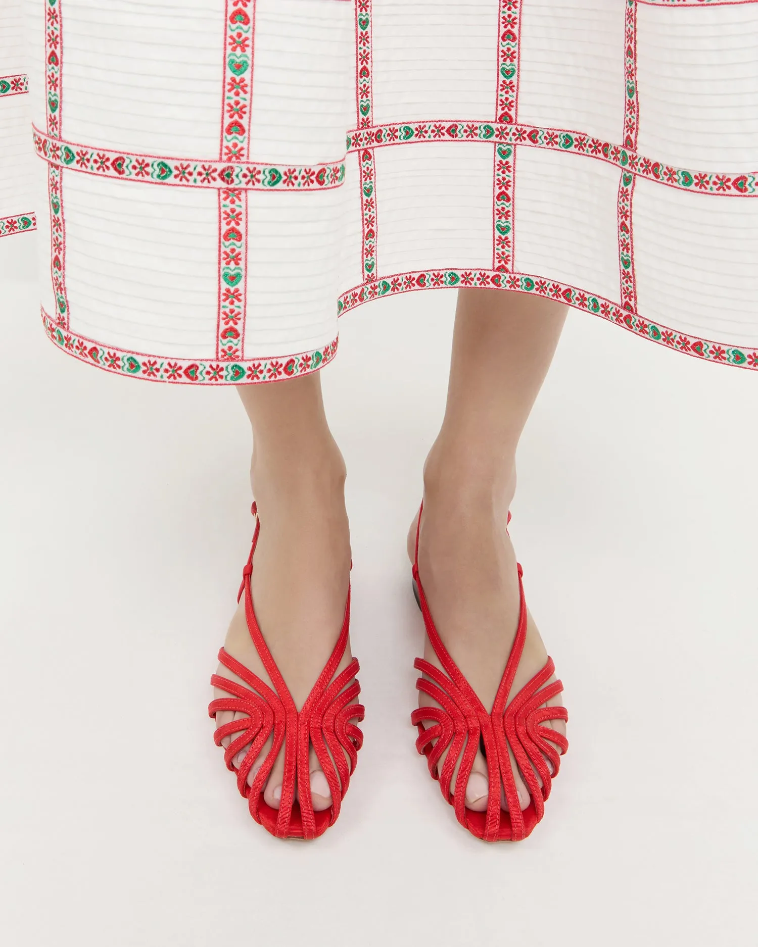 Devon Red Moiré Slingback Sandal -LOEFFLER RANDALL
