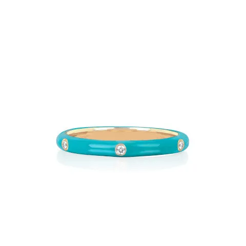 EF Collection 3 Diamond Enamel Stack Ring
