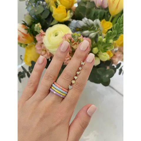 EF Collection 3 Diamond Enamel Stack Ring