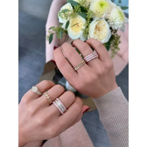 EF Collection 3 Diamond Enamel Stack Ring