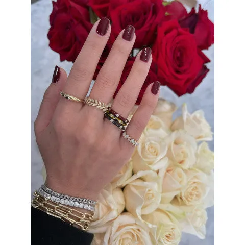 EF Collection 3 Diamond Enamel Stack Ring