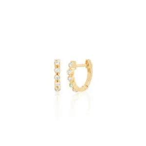 EF Collection 5 Diamond Mini Bezel Huggie Earring