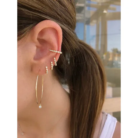EF Collection 5 Diamond Mini Bezel Huggie Earring