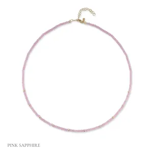EF Collection Birthstone Bead Necklace in Pink Sapphire