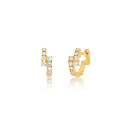 EF Collection Diamond Marley Mini Huggie Earring