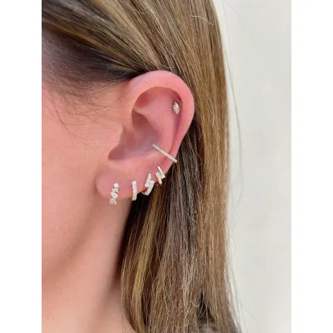 EF Collection Diamond Marley Mini Huggie Earring
