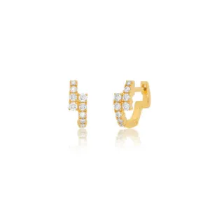 EF Collection Diamond Marley Mini Huggie Earring