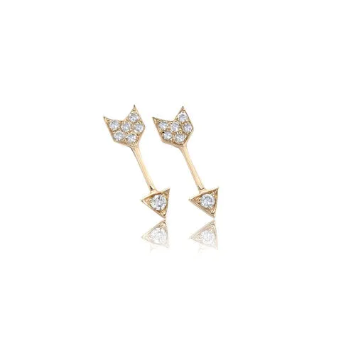 EF Collection Diamond Mini Arrow Stud Earring
