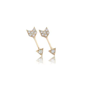 EF Collection Diamond Mini Arrow Stud Earring