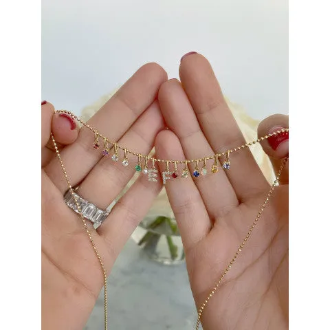 EF Collection Diamond "M" Initial Necklace Charm