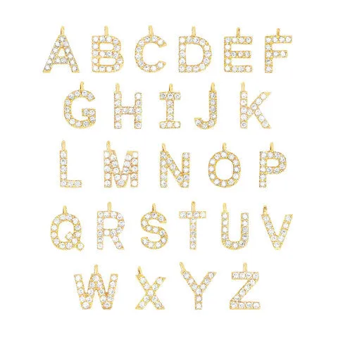 EF Collection Diamond "M" Initial Necklace Charm