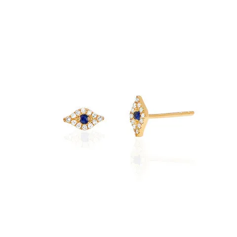 EF Collection Mini Diamond Evil Eye Stud Earring