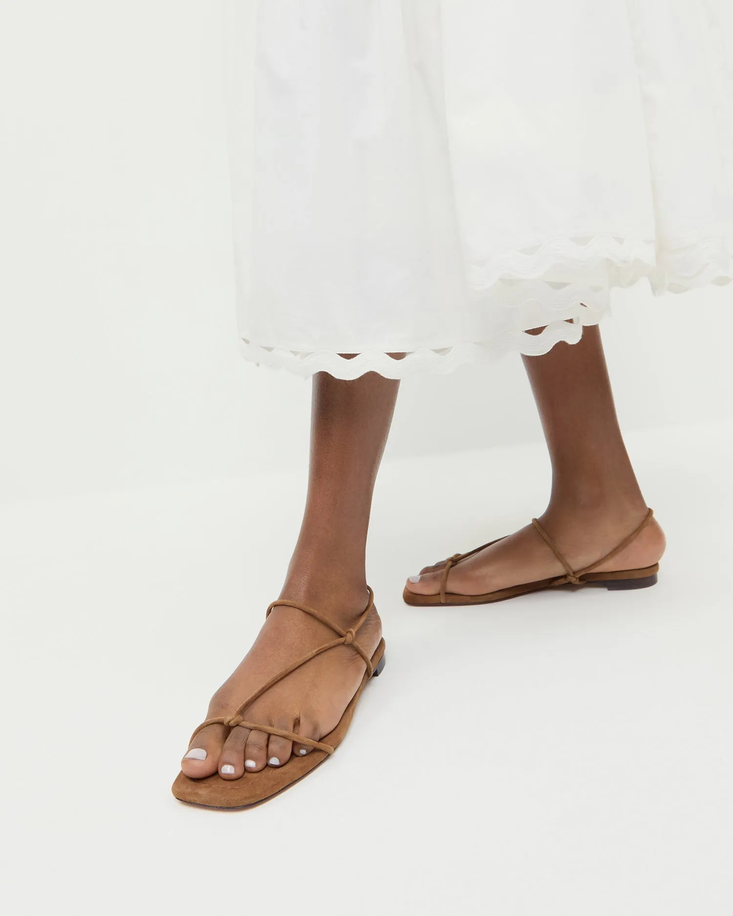 Eleanor Cacao Suede Strappy Sandal -LOEFFLER RANDALL