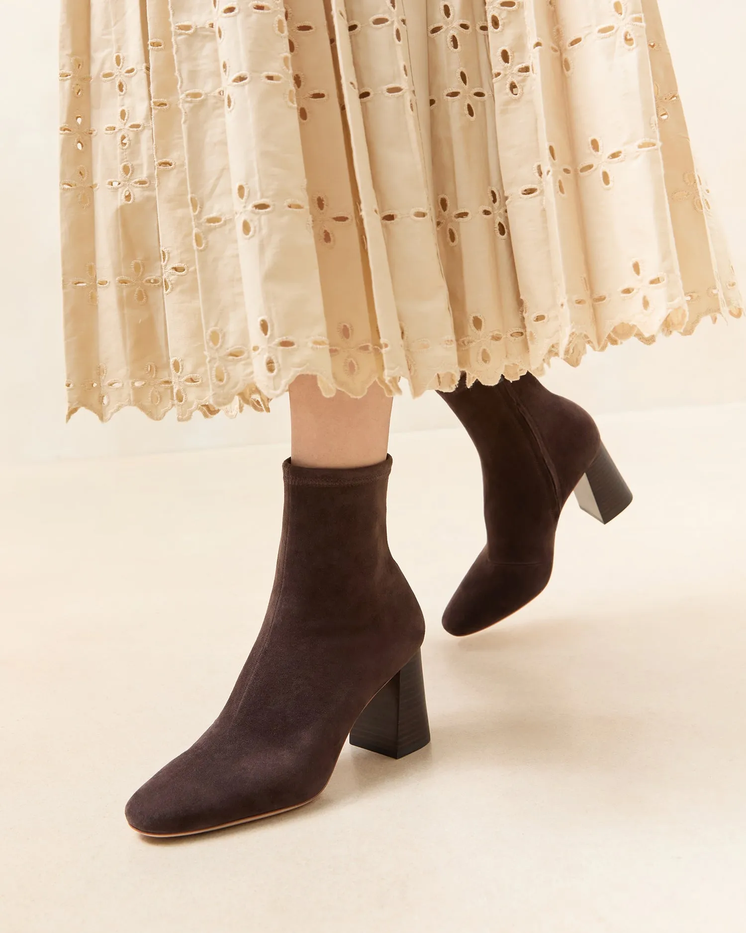 Elise Dark Brown Stretch Bootie -LOEFFLER RANDALL