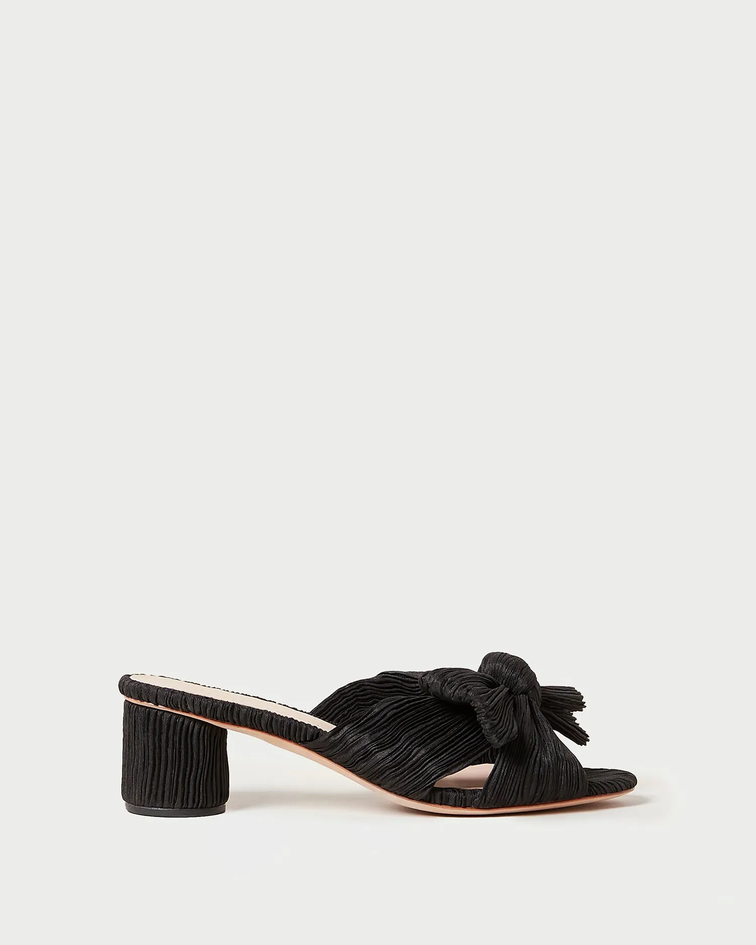 Emilia Black Pleated Bow Heel -LOEFFLER RANDALL