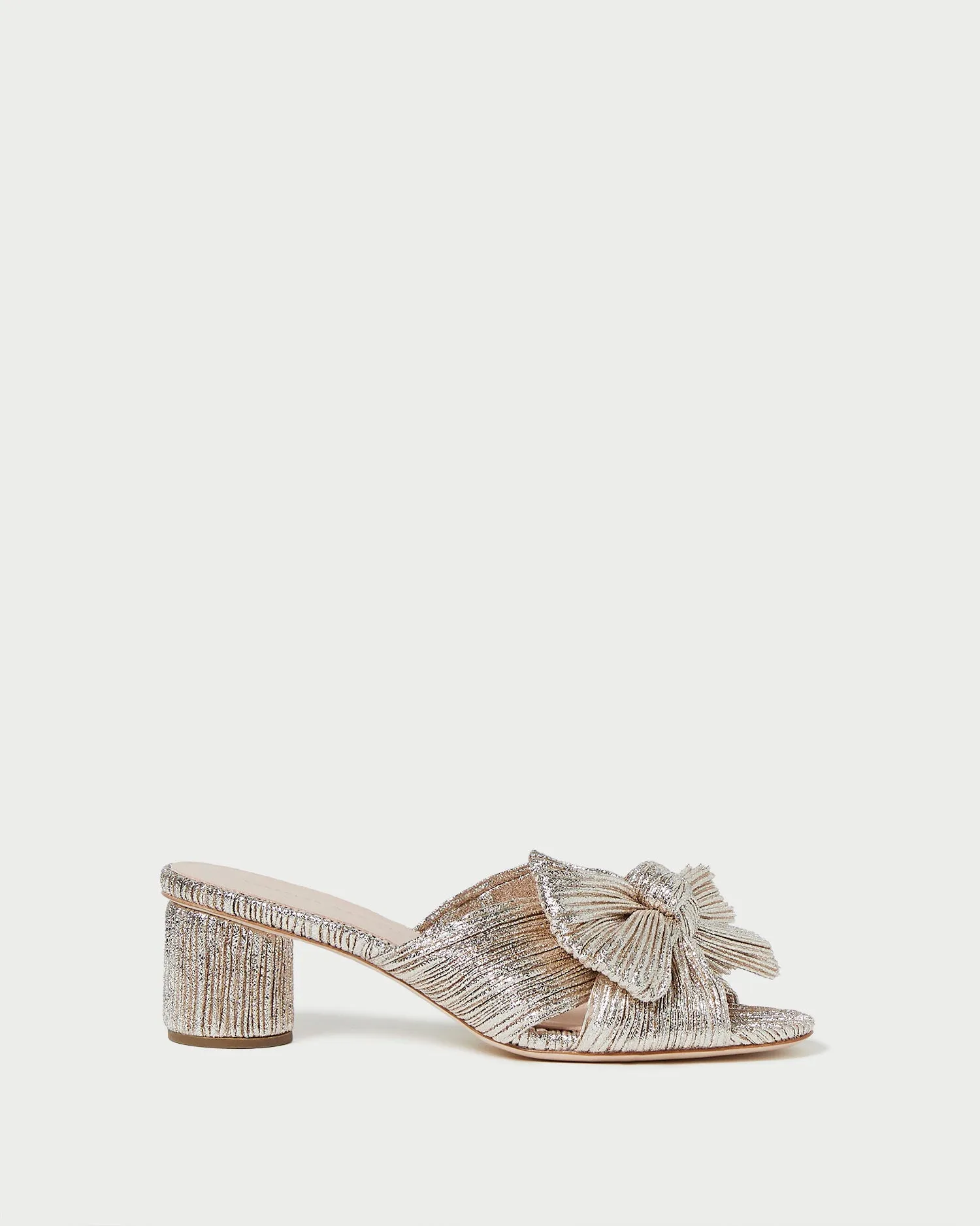 Emilia Champagne Pleated Bow Heel -LOEFFLER RANDALL