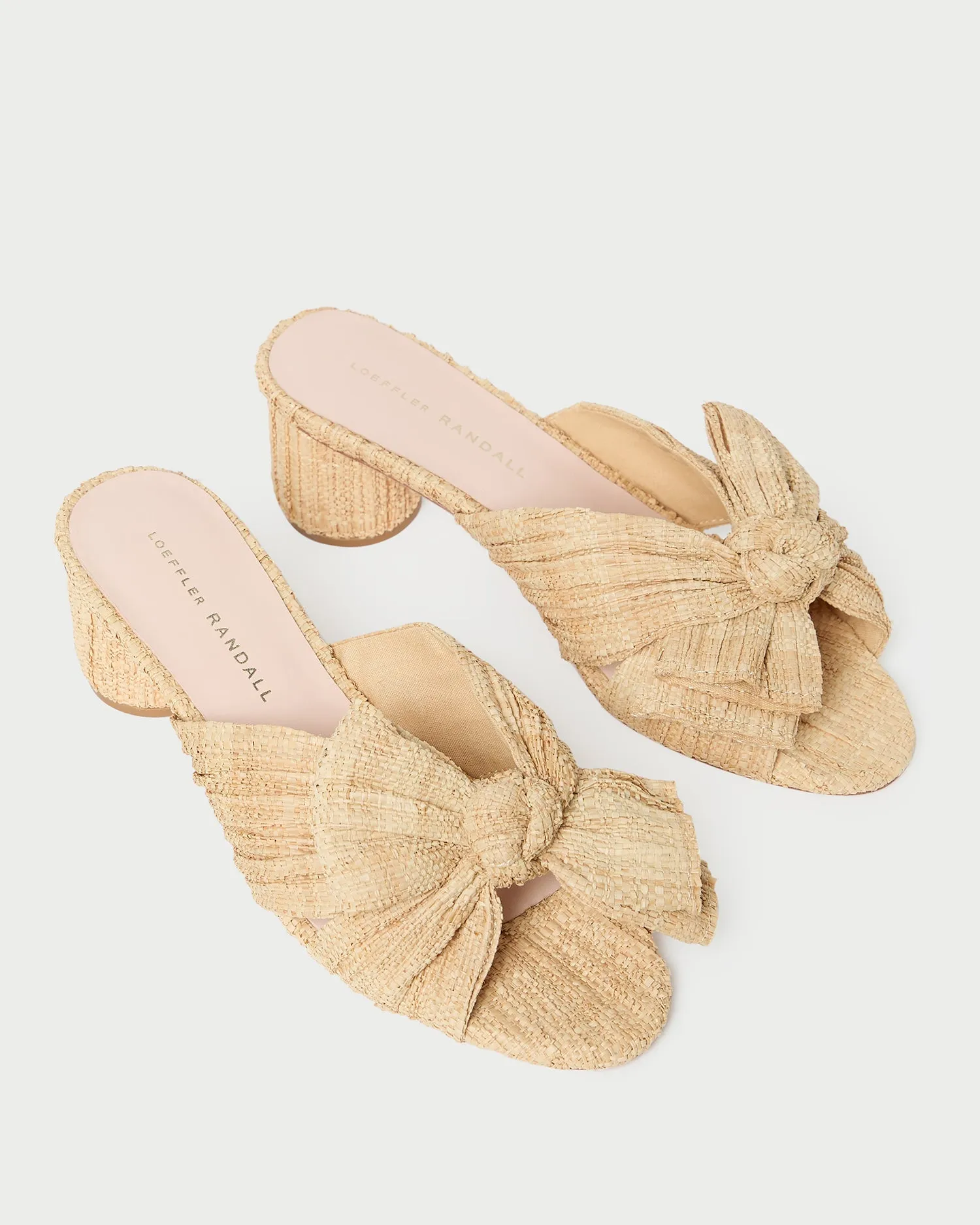 Emilia Natural Pleated Bow Heel -LOEFFLER RANDALL