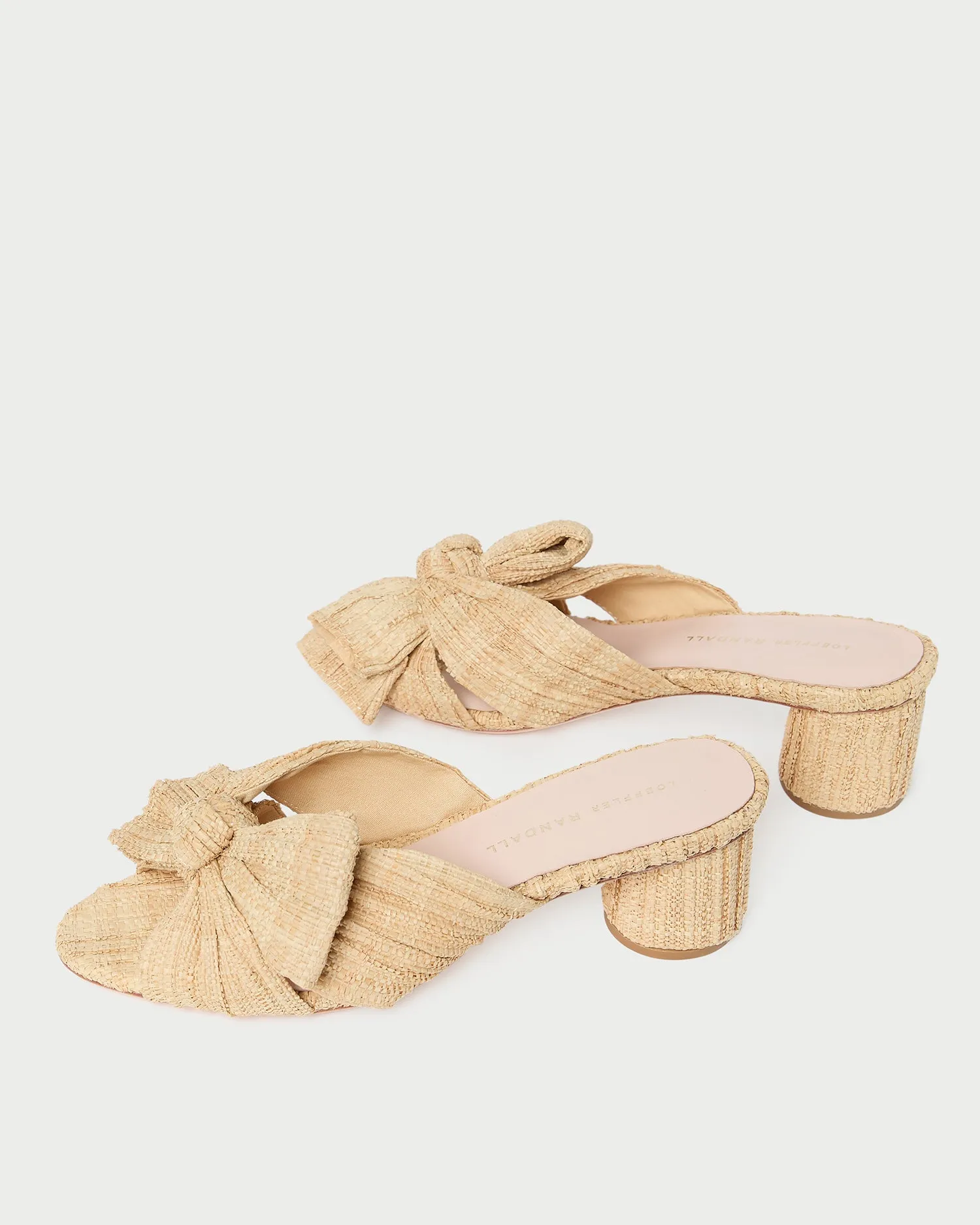 Emilia Natural Pleated Bow Heel -LOEFFLER RANDALL