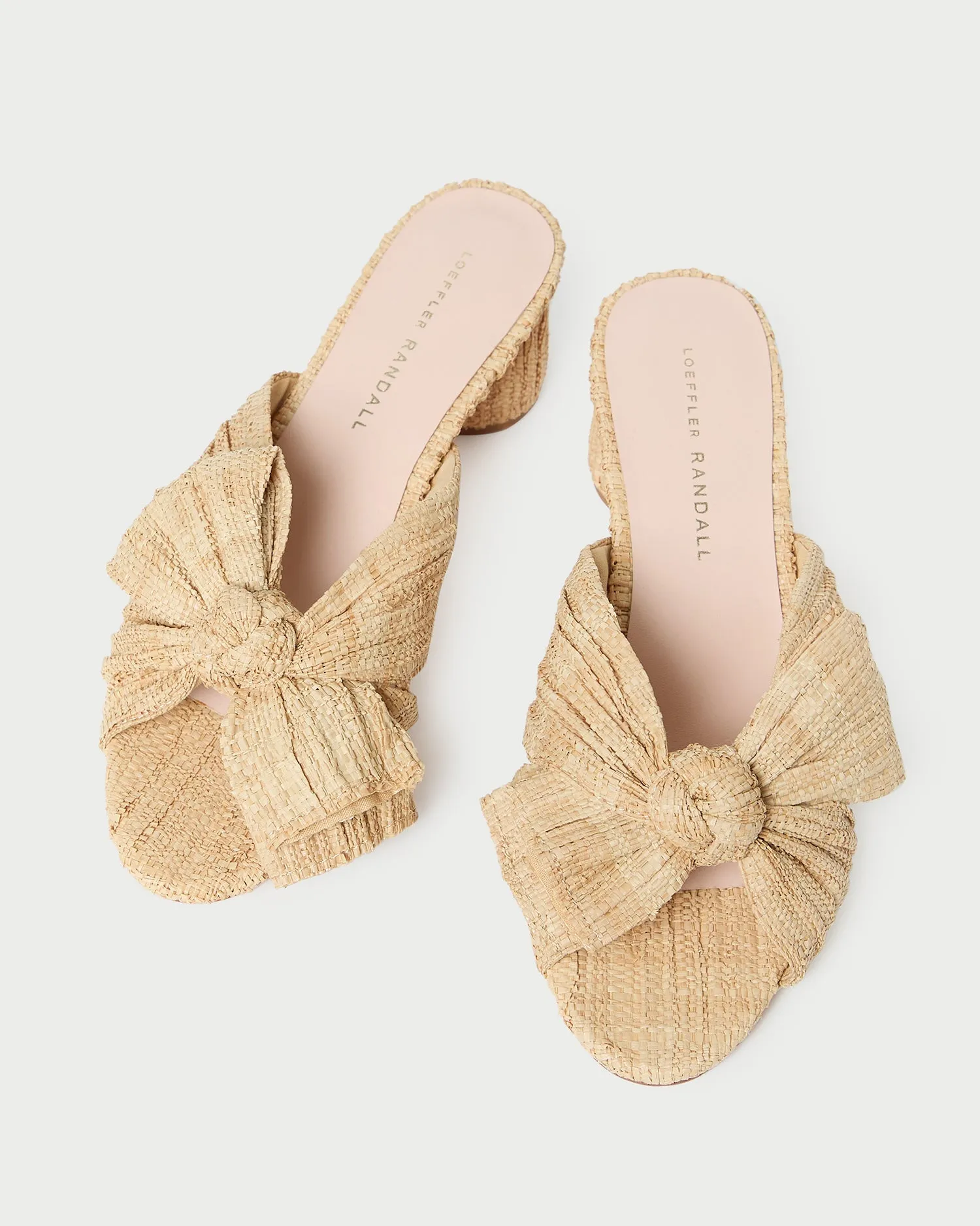 Emilia Natural Pleated Bow Heel -LOEFFLER RANDALL