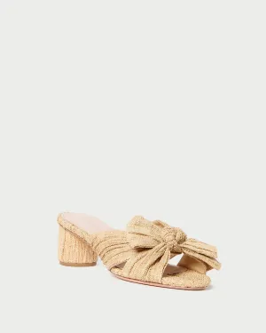 Emilia Natural Pleated Bow Heel -LOEFFLER RANDALL