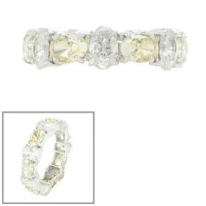 Fantasia F892 CZ and Canary Alternating Oval Eternity Band