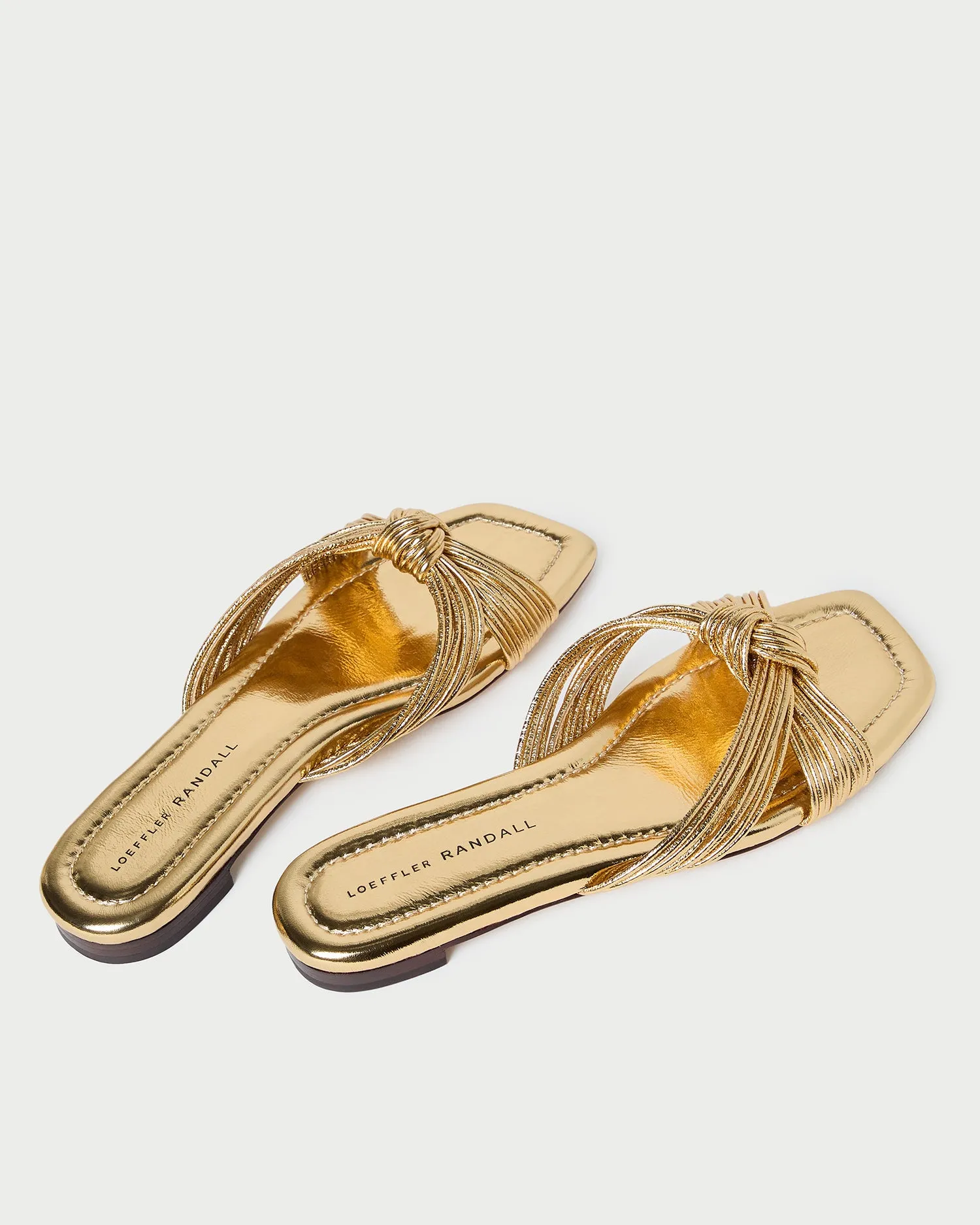 Flossie Champagne Leather Flat Sandal -LOEFFLER RANDALL