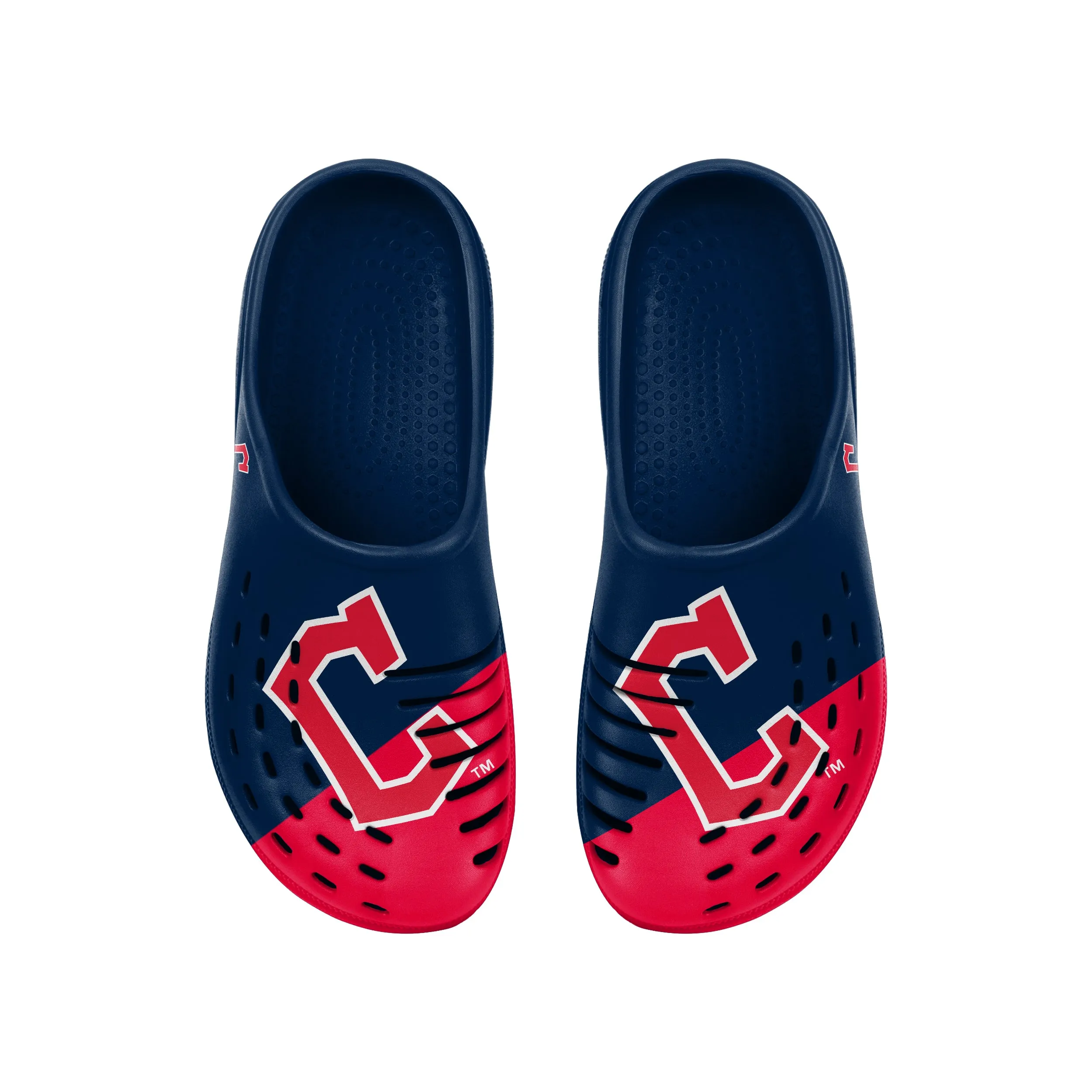 FOCO MLB Men's Cleveland Guardians 2023 Colorblock Big Logo Clogs