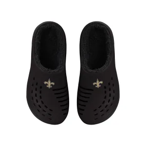 FOCO NFL Men's New Orleans Saints Sherpa Lined Big Logo Clogs